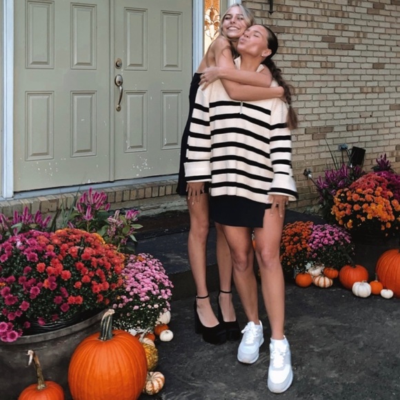 & Other Stories Half-Zip Striped Oversized Boxy Sweater Large Stockholm Atelier - Picture 6 of 12